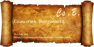 Csasznek Bernadett névjegykártya