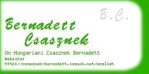 bernadett csasznek business card